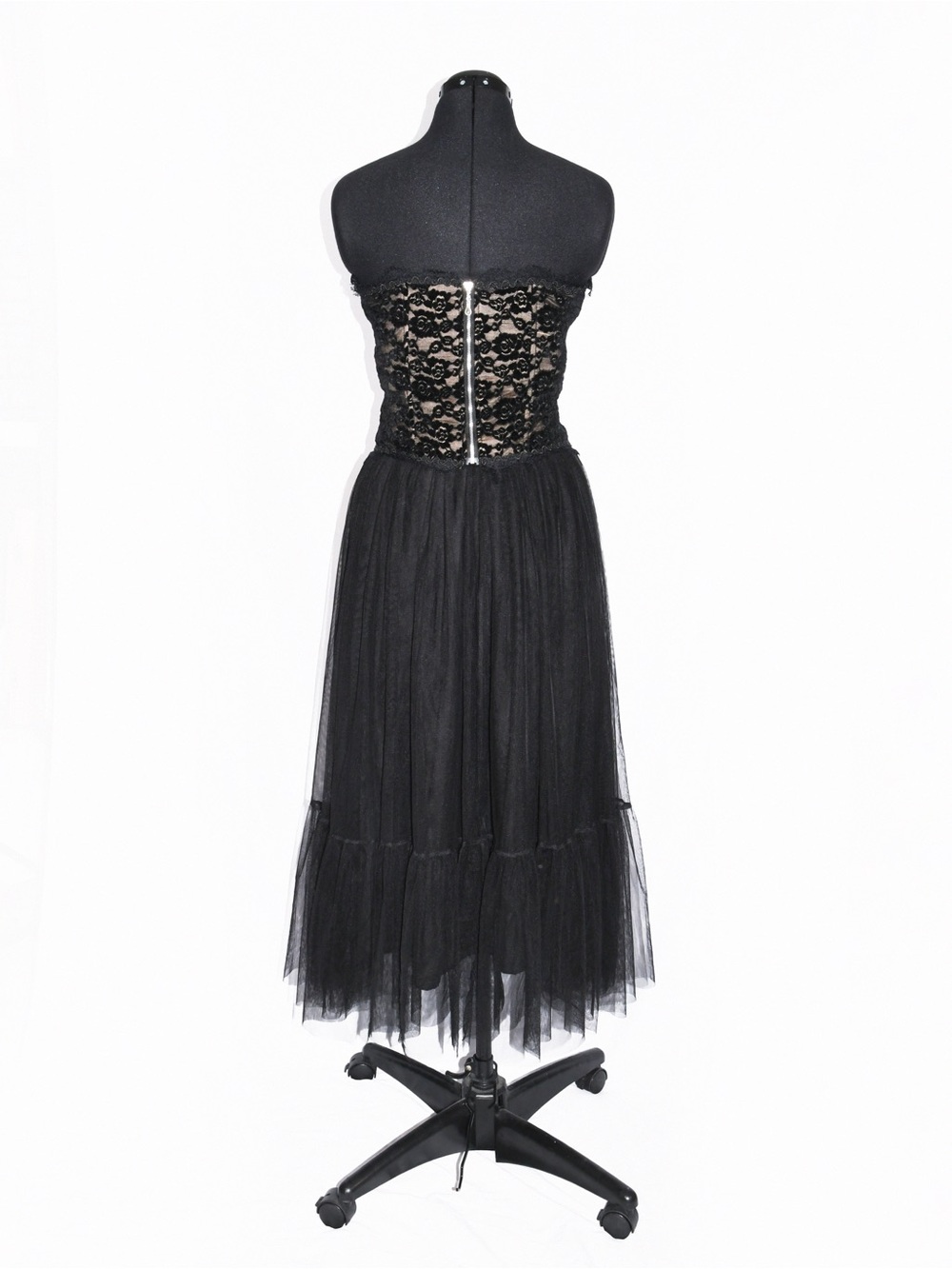 Strapless Black Lace Corset Tulle Skirt Set - Picture 7 of 11